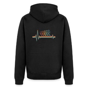 Surfeur Surfer Ekg Battement de cœur - Veste à capuche bio Premium Unisexe - noir - Dos - Nico (187cm)