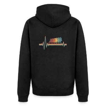 Motoneige Motoneige Ekg Heartbeat - Veste à capuche bio Premium Unisexe - noir - Dos - Nico (187cm)