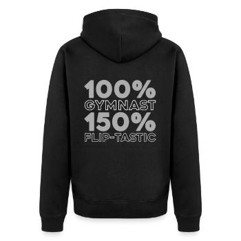 Snowboard Apres Ski - Unisex Premium Bio Zip Hoodie - Schwarz - Hinten - Nico (187cm)