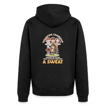 Fußballmutter füttert das gesamte Team ohne Schweiß - Unisex Premium Bio Zip Hoodie - Schwarz - Hinten - Nico (187cm)