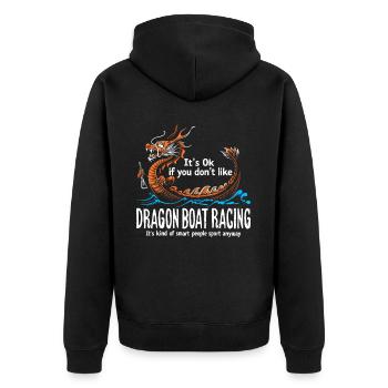 Lustiges Drachenboot-paddel - Unisex Premium Bio Zip Hoodie - Schwarz - Hinten - Nico (187cm)