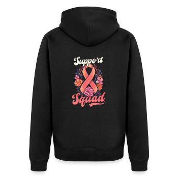 Uterine Cancer Support Squad - Unisex Premium Organic Zip Hoodie - black - Back - Nico (187cm)