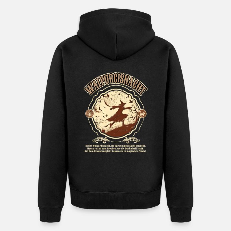 Gothic Hexen Geschenkidee okkulter - Unisex Premium Bio Zip Hoodie - Schwarz