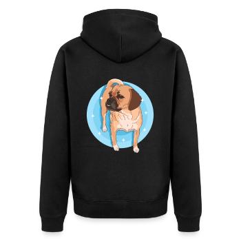Puggle Hund Hundebesitzer Hundehalter Geschenk - Unisex Premium Bio Zip Hoodie - Schwarz - Hinten - Nico (187cm)