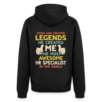 Spécialiste RH - Veste à capuche bio Premium Unisexe - noir - Dos - Nico (187cm)