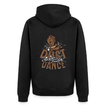 Danse en ligne Poussière de vos bottes et danse - Veste à capuche bio Premium Unisexe - noir - Dos - Nico (187cm)