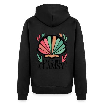 Clam Seashells Sea Shell Clams - Unisex Premium Organic Zip Hoodie - black - Back - Nico (187cm)