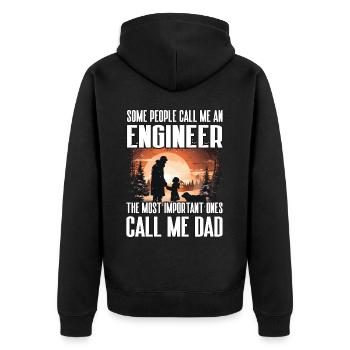 Some people call me an engineer the most important - Unisex Premium Organic Zip Hoodie - black - Back - Nico (187cm)