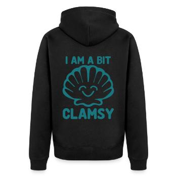 Clams Clam Seashells Sea Shell - Unisex Premium Organic Zip Hoodie - black - Back - Nico (187cm)