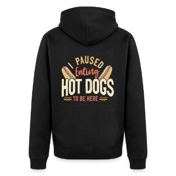 Hot Dog Adulte J’ai fait une pause en mangeant chaud - Veste à capuche bio Premium Unisexe - noir - Dos - Nico (187cm)