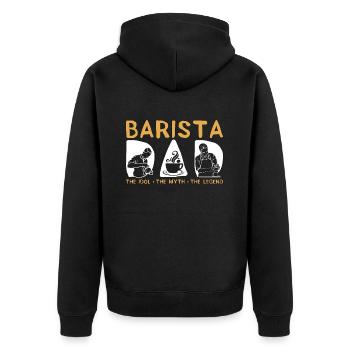 Barista Papa L’idole Le mythe L’artiste latte - Veste à capuche bio Premium Unisexe - noir - Dos - Nico (187cm)