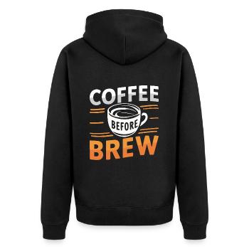 Barista Coffee avant Latte Artist Coffee Lover - Veste à capuche bio Premium Unisexe - noir - Dos - Nico (187cm)