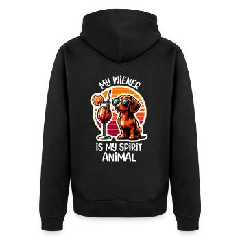 Cocktail teckel - Veste à capuche bio Premium Unisexe - noir - Dos - Nico (187cm)