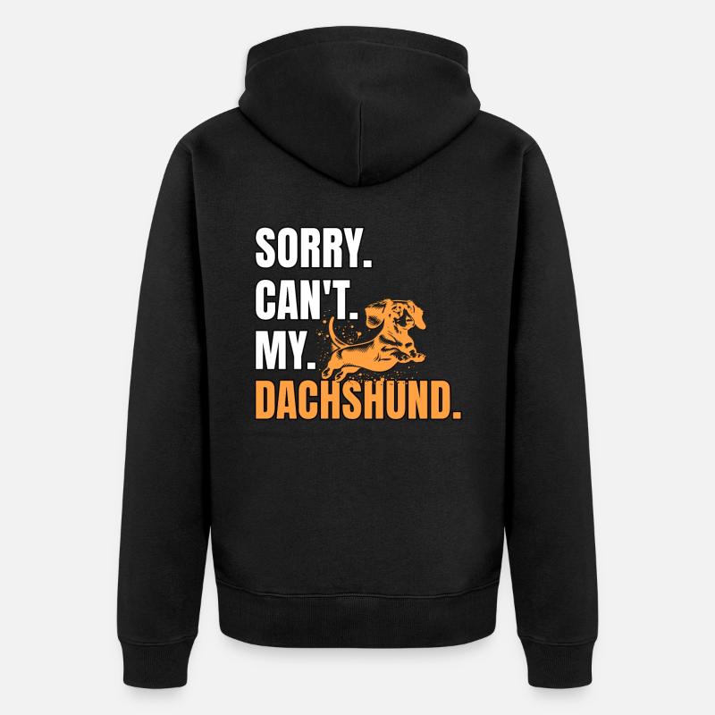 Dackel Dachshund - Unisex Premium Bio Zip Hoodie - Schwarz