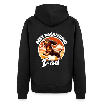 Papa teckel - Veste à capuche bio Premium Unisexe - noir - Dos - Nico (187cm)