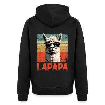 Lapapa Drôle Lama Papa Style Parfait - Veste à capuche bio Premium Unisexe - noir - Dos - Nico (187cm)