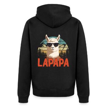 Lapapa Drôle Lama Papa Style Parfait - Veste à capuche bio Premium Unisexe - noir - Dos - Nico (187cm)