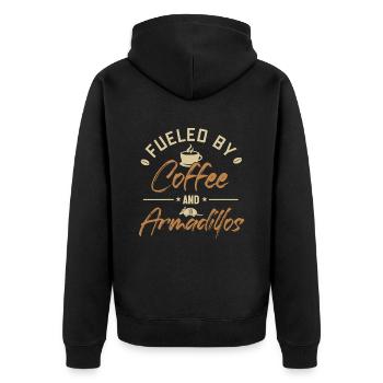 Alimenté par le café et les tatous Pink Fairy Lover - Veste à capuche bio Premium Unisexe - noir - Dos - Nico (187cm)