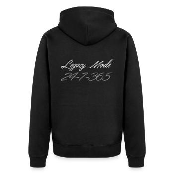 Schwesternschaft Soroitas Legacy Modus - Unisex Premium Bio Zip Hoodie - Schwarz - Hinten - Nico (187cm)