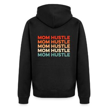 Mama Mutter Kaffee - Unisex Premium Bio Zip Hoodie - Schwarz - Hinten - Nico (187cm)