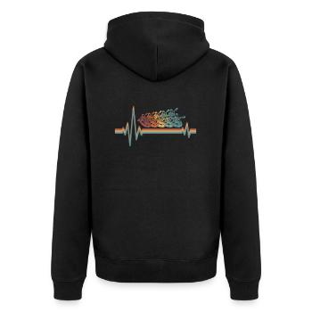 Rafting Ekg Heartbeat - Unisex Premium Organic Zip Hoodie - black - Back - Nico (187cm)