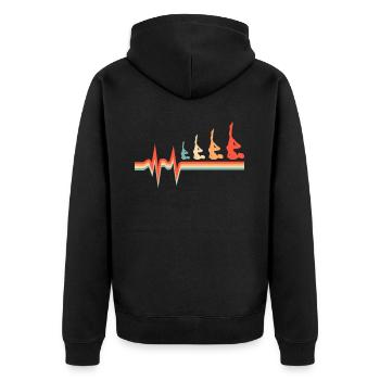 Pilates Ekg Heartbeat - Unisex Premium Organic Zip Hoodie - black - Back - Nico (187cm)