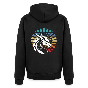 Lustiges Drachenboot-paddel - Unisex Premium Bio Zip Hoodie - Schwarz - Hinten - Nico (187cm)