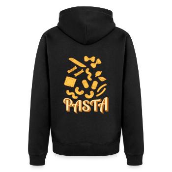Pasta Spaghetti Nudel Essen Italien - Unisex Premium Bio Zip Hoodie - Schwarz - Hinten - Nico (187cm)