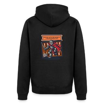 Funny Backgammon Rolling With the Doubles - Unisex Premium Organic Zip Hoodie - black - Back - Nico (187cm)