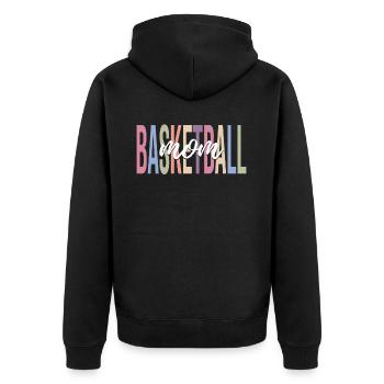 Korbballspieler - Unisex Premium Bio Zip Hoodie - Schwarz - Hinten - Nico (187cm)