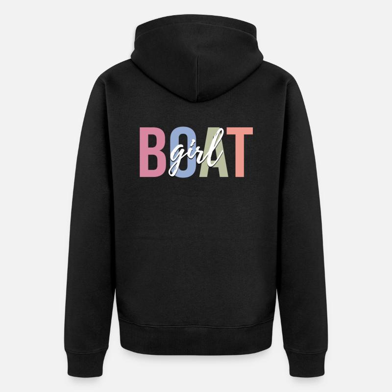 Bootfahren Bootfahrerin - Unisex Premium Bio Zip Hoodie - Schwarz