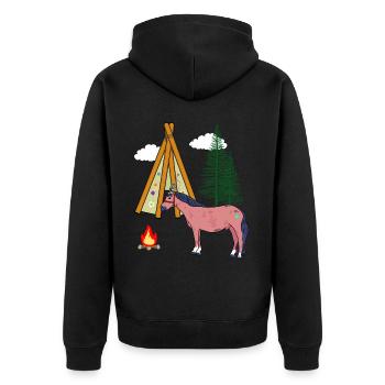 Chamans Cheval Chevaux Ross Gaule Far West - Veste à capuche bio Premium Unisexe - noir - Dos - Nico (187cm)