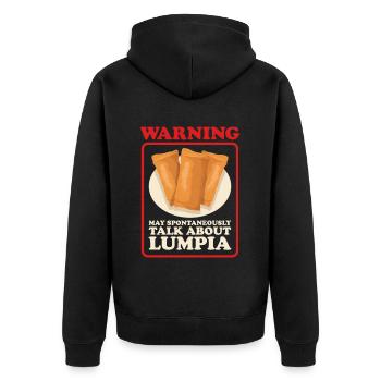 Lumpia Loempia Rouleau de printemps cadeau - Veste à capuche bio Premium Unisexe - noir - Dos - Nico (187cm)