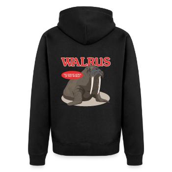 Walrus Walrus Walrus Walrus Gift - Unisex Premium Organic Zip Hoodie - black - Back - Nico (187cm)