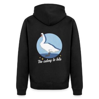 Schwan Schwäne Schwanenliebhaber Geschenk - Unisex Premium Bio Zip Hoodie - Schwarz - Hinten - Nico (187cm)