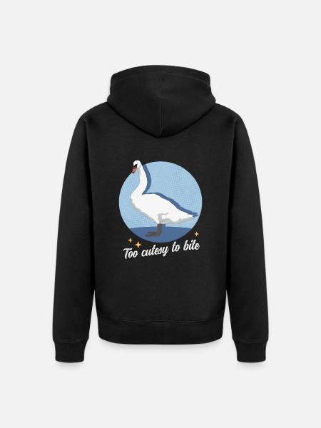 Swan Swans Swan Lover Gift - Unisex Premium Organic Zip Hoodie - black