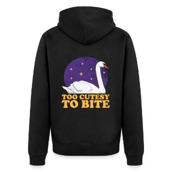Schwan Schwanenliebhaber Schwäne Geschenk - Unisex Premium Bio Zip Hoodie - Schwarz - Hinten - Nico (187cm)