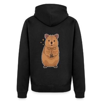Kangourou à queue courte Quokka : le cadeau de Quokka - Veste à capuche bio Premium Unisexe - noir - Dos - Nico (187cm)
