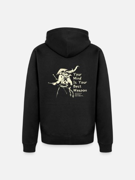 Samurai Ronin Schwertkampf Krieger Geschenk - Unisex Premium Bio Zip Hoodie - Schwarz