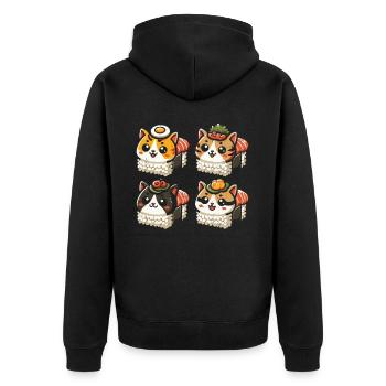 Sushi - Veste à capuche bio Premium Unisexe - noir - Dos - Nico (187cm)