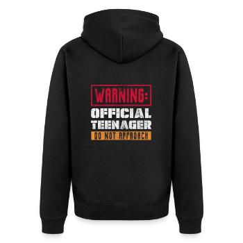 Teenager - Unisex Premium Bio Zip Hoodie - Schwarz - Hinten - Nico (187cm)
