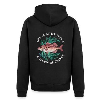 Cerise, Barbe, Poisson, Aquarium, Eau douce, Aquariophilie, - Veste à capuche bio Premium Unisexe - noir - Dos - Nico (187cm)