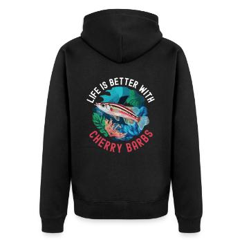 Poisson barbelé cerisier Poisson d'aquarium d'eau douce Aquariste - Veste à capuche bio Premium Unisexe - noir - Dos - Nico (187cm)