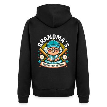 Journée des grands-parents de grand-mère de baseball - Veste à capuche bio Premium Unisexe - noir - Dos - Nico (187cm)
