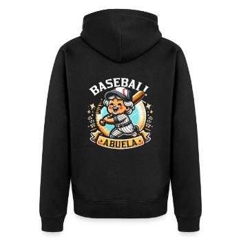 Baseball Oma Großmutter Großelterntag - Unisex Premium Bio Zip Hoodie - Schwarz - Hinten - Nico (187cm)