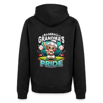 Baseball Oma Großmutter Großelterntag - Unisex Premium Bio Zip Hoodie - Schwarz - Hinten - Nico (187cm)