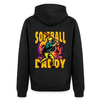 Papa de softball - Veste à capuche bio Premium Unisexe - noir - Dos - Nico (187cm)