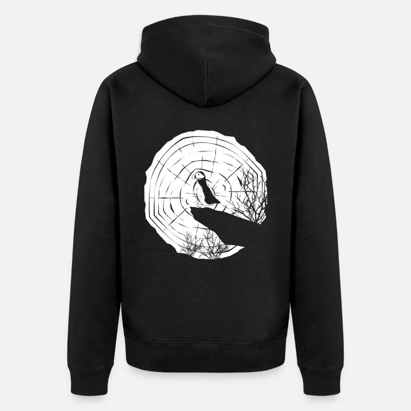 Macareux Moon Puffin - Veste à capuche bio Premium Unisexe - noir