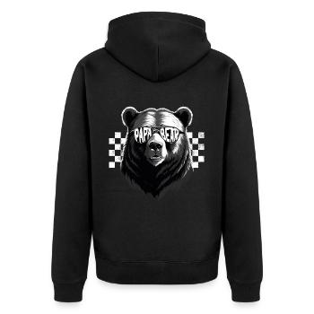 Funny Father Bear Dad Perfect Style - Unisex Premium Organic Zip Hoodie - black - Back - Nico (187cm)