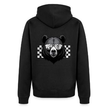 Bären Vater Lustiger Vater Perfekter Style - Unisex Premium Bio Zip Hoodie - Schwarz - Hinten - Nico (187cm)